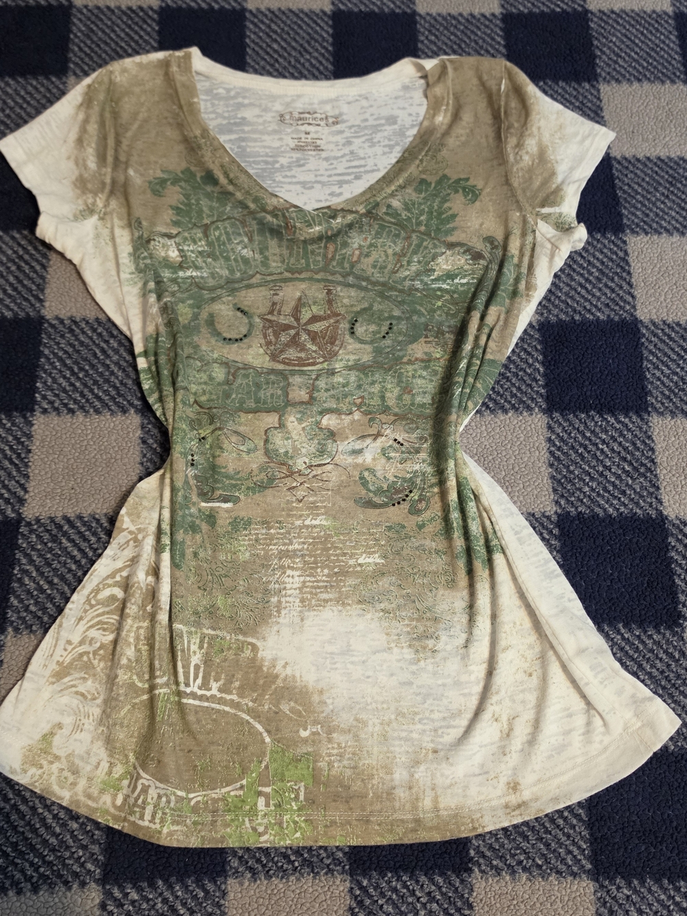 Y2k scene mcbling style maurices shirt